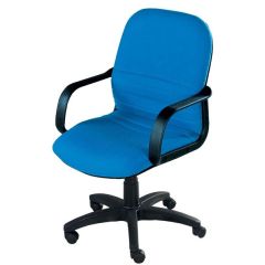 MAZ MF 0182 Medium Back Executive Chair - Blue In Leather
