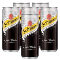 Schweppes Soda Water - 330ml Can x (Pack of 6)
