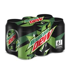 Mountain Dew Carbonated Soft Drink - 355ml Can x (Pack of 6)