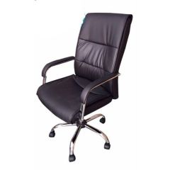 MUB MAF 9951 High Back Chair - Black In Leather