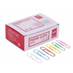 Deli 39716 Color Paper Clips - 33mm - Assorted Color - 100 Clips / Pack