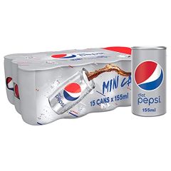 Pepsi Diet Carbonated Soft Drink - 155ml x (Pack of 15)