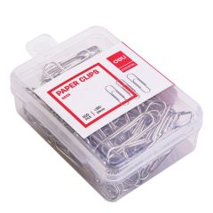 Deli 0025 Paper Clips - 29mm - Silver - 100 Clips / Pack