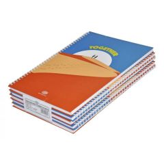 FIS FSNBSA41906 Hard Cover Single Line Spiral Notebook - A4 - 100 Sheets (Pack of 5)