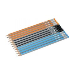 FIS FSPE11HB Stripe Pencil with Eraser - HB (Pack of 12)