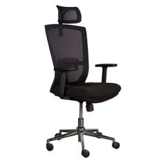 MAH SleekLine T01B High Back Ergonomic Office Mesh Chair - Black 