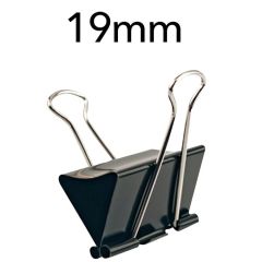 Deluxe AMT Binder Clips - 19mm - Black - 12 Clips / Pack