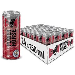 Power Horse Red Rush Energy Drink - Pomegranate - 250ml Can x (Pack of 24)