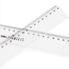 Deli 6240 Transparent Plastic Ruler - 40cm (Pack of 20)