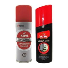 Kiwi  Quick Dry Cleaner (200ml) + Instant Polish (75ml) Black Promo Pack