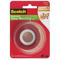 3M 4010 Scotch Heavy-Duty Mounting Tape - 1" x 60" - Clear (Pack of 5)
