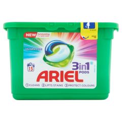 Ariel 3-In-1 Laundry Liquid Detergent Pods - 15 Pods