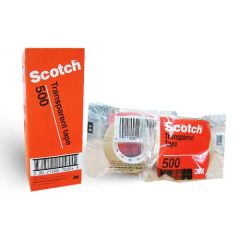 3M 500-1236C Scotch Utility Tape - 1/2" x 36 Yards - Clear (Pack of 24)