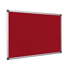 Oryx Notice Board with Aluminum Frame - 90cm x 120cm - Red