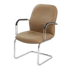 MAZ MF 02585 Visitor Chair - Beige In Leather