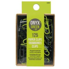 Onyx + Green 4002 Vinyl Covered Paper Clips - Assorted Color -125 Clips/Pack x (Box of 12)