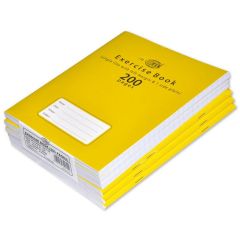 FIS FSEBPSL200N Single Line, 1-Side Plain with Left Margin Exercise Book, 200 Pages (Pack of 6)