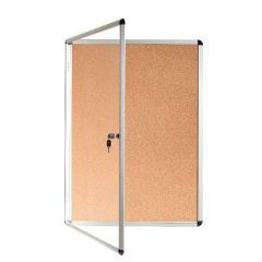 Bi-Office VT630101150 Lockable Cork Notice Board - Aluminium Frame - 72cm x 98cm