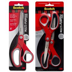3M 1428 Scotch Multi Purpose Scissors - 8" - Red (Pack of 10)