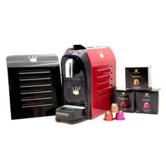 Swiss Presso Fohn De Luxe Coffee Machine(Red) + Black Side Panel + 3 Boxes of Capsules