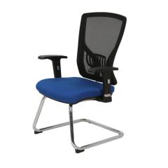 MAZ MF 05433 Mesh Back Visitor Chair - Blue In Leather