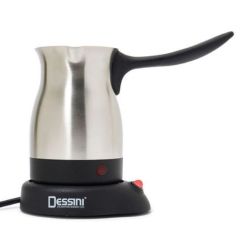 Dessini 202 Electric Turkish Coffee Maker - 800 Watts -  0.6 Liter - Silver & Black
