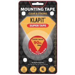 KLAPiT Tough 1 Meter Heavy Duty Mounting Super Tape - Holds 90LB/41Kg (Pack of 12)