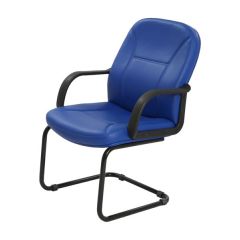 MAZ MF 05539 Visitor Chair - Blue In Leather