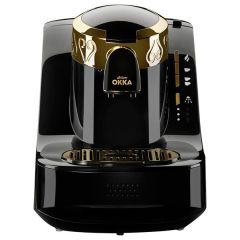 Okka OK-008 Arzum Automatic Turkish Coffee Maker - Black + Gold Rim