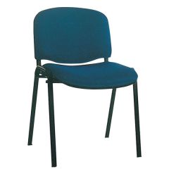 MAZ MF 0274 Normal Chair with Black Metal Leg - Blue In Fabric