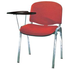 MAZ MF 0301 Normal Chair with Writing Pad - Red In Leather