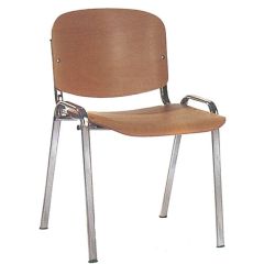 MAZ MF 0271 Normal Wooden Chair with Chrome Metal Leg