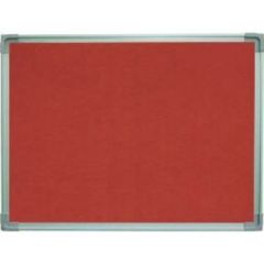 FIS FSGN4560RWRD Fabric Board - Aluminum Frame - 45cm x 60cm - Red