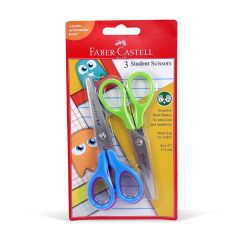 Faber Castell FCIN181593-3 Student Scissors - 5" - Assorted Color (Pack of 2) 