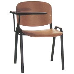MAZ MF 0308 Normal Wooden Chair with Black Metal Leg & Writing Pad