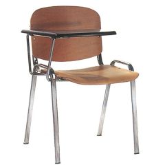 MAZ MF 0309 Normal Wooden Chair with Chrome Metal Leg & Writing Pad