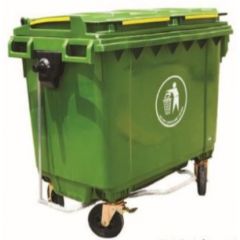 Brooks WB 396 Outdoor Waste Bin with Wheels - Green - 1100 Liter