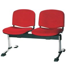 MAZ MF 0312 Two Seater Bench with Chrome Metal Leg - Red In Leather