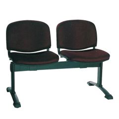 MAZ MF 0313 Two Seater Bench with Black Metal  Leg - Brown In Fabric