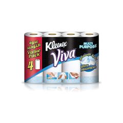 Kleenex 61265704 Viva Multi-Purpose Household Towel Roll - 55 Sheets x (Pack of 4)