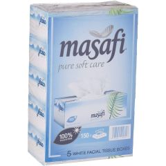 Masafi Pure Soft Care  2 Ply Facial Tissue - 150 Sheets x (Box of 5)
