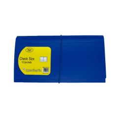Deluxe AMT 13-CH Cheque Size Expanding File with 13 Pockets - Blue (Pack of 20)