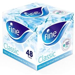Fine Classic Cubic Facial Tissues - 2 Ply - 100 Sheets x (Case of 48)