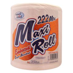 Cool & Cool M-118 Embossed Super Absorbent Maxi Roll - 222 Metres x 1 Roll