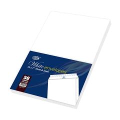 FIS FSWE1033P50 Peel & Seal White Envelope - 100gsm - 10" x 7" (Pack of 50)