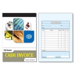 FIS FSCL4EN Cash Invoice Book - 170 x 245mm - 100 Sheets