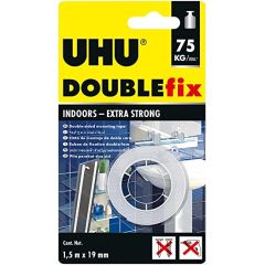UHU 46855 Double Sided Mounting Tape - 75 Kg Capacity - 1.5m x 19mm