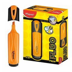 Maped Classic  Fluo Peps Highlighter - Orange (Pack of 12)
