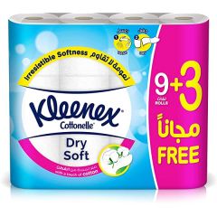 Kleenex Cottonelle Dry Soft Toilet Roll - 22.4m x 2-Ply - 200 Sheets x (Pack of 12)