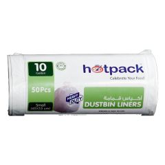 Hotpack White Dustbin Liners - 45 x 55cm - 10 Gallons (Pack of 50)